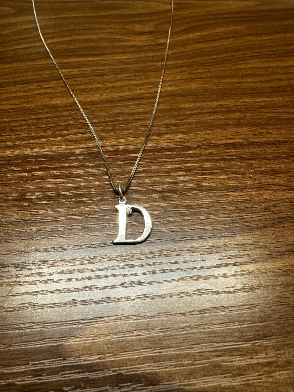 💎Authentic Vintage Christian Dior Silver "D" Initial Pendant Necklace💎